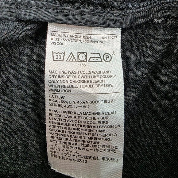 Banana Republic Womens S Black Linen Blend Paper Bag Mid Rise Shorts Pockets - Picture 7 of 11